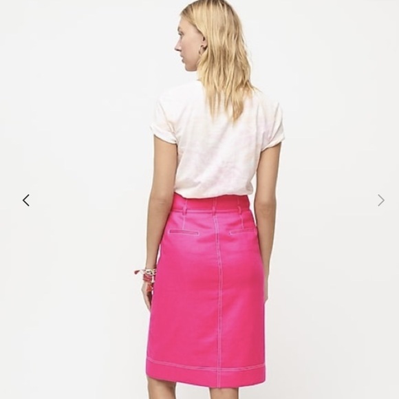 J. Crew Pink Front Button Waist Tie Linen Skirt - Picture 2 of 8